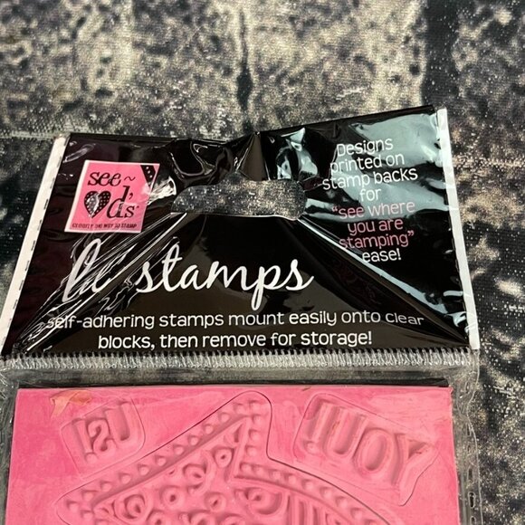 Inque Boutique 5 Piece Stamp Set Arrow LOOKY HERE! YOU! US! - Picture 2 of 6